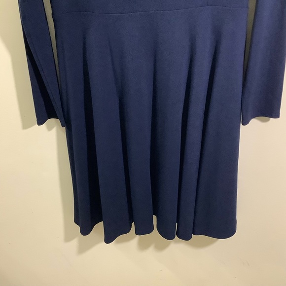 White House Black Market Fit & Flare Blue Dress - Picture 4 of 7